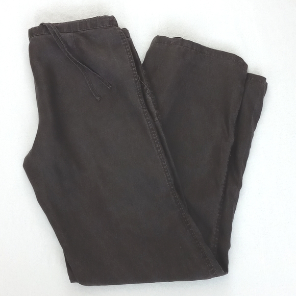 *Relisted London Jean Women's Sun Kissed Brown Drawstring Wide Leg Linen Pants 4 - Picture 7 of 10
